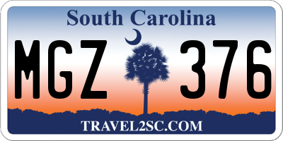 SC license plate MGZ376