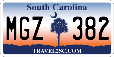 SC license plate MGZ382