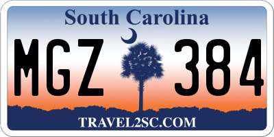 SC license plate MGZ384