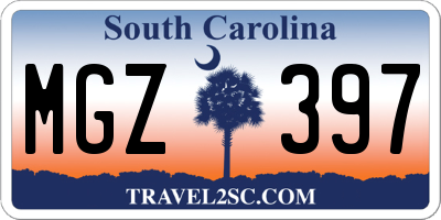 SC license plate MGZ397
