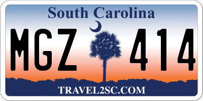 SC license plate MGZ414