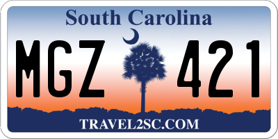SC license plate MGZ421