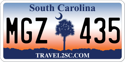 SC license plate MGZ435