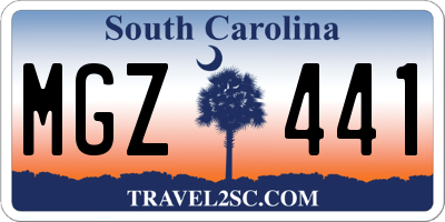 SC license plate MGZ441