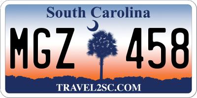 SC license plate MGZ458