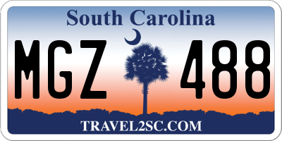 SC license plate MGZ488