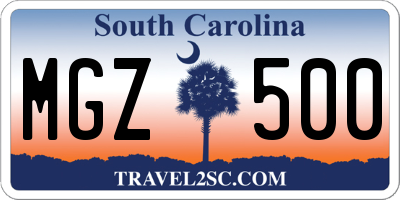 SC license plate MGZ500