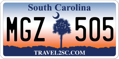 SC license plate MGZ505