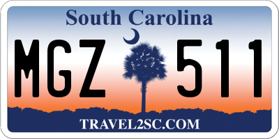 SC license plate MGZ511
