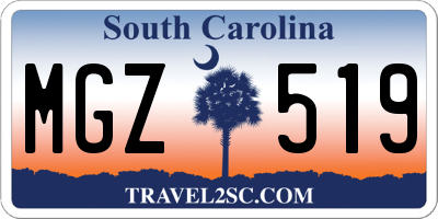 SC license plate MGZ519