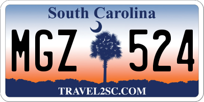 SC license plate MGZ524