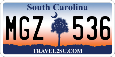 SC license plate MGZ536