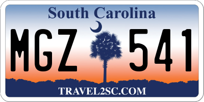 SC license plate MGZ541