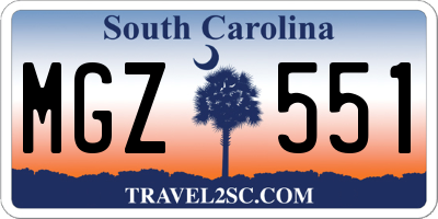 SC license plate MGZ551