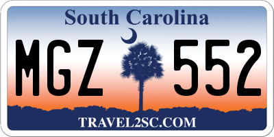 SC license plate MGZ552