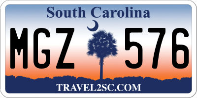 SC license plate MGZ576