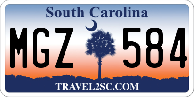 SC license plate MGZ584