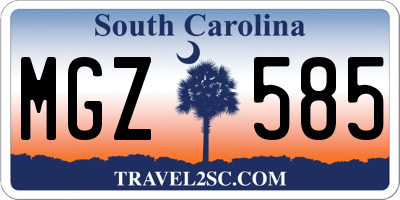 SC license plate MGZ585