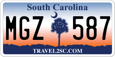 SC license plate MGZ587