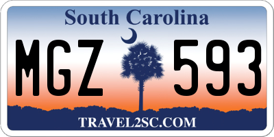 SC license plate MGZ593
