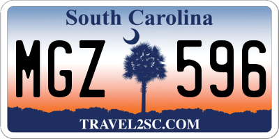 SC license plate MGZ596