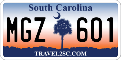 SC license plate MGZ601