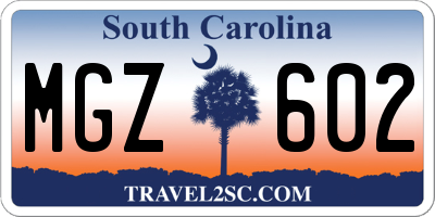 SC license plate MGZ602