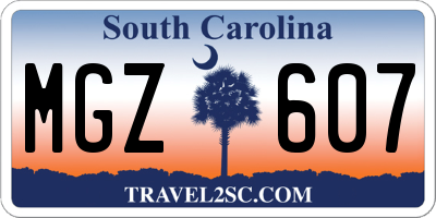 SC license plate MGZ607