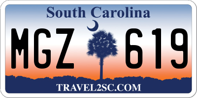 SC license plate MGZ619