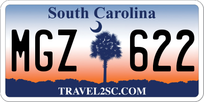 SC license plate MGZ622
