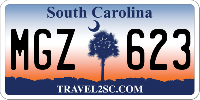 SC license plate MGZ623