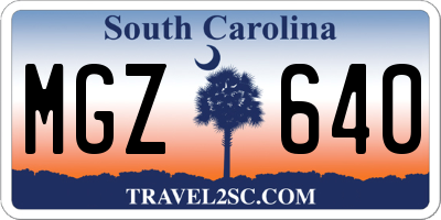 SC license plate MGZ640