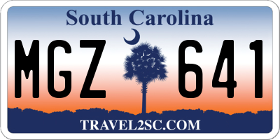 SC license plate MGZ641