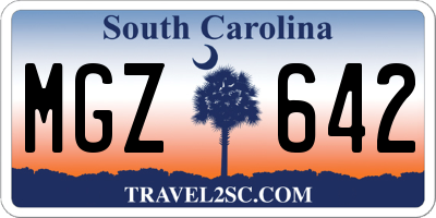 SC license plate MGZ642