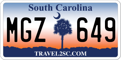 SC license plate MGZ649