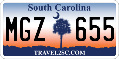 SC license plate MGZ655