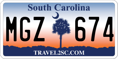 SC license plate MGZ674