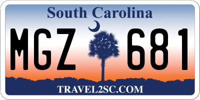 SC license plate MGZ681