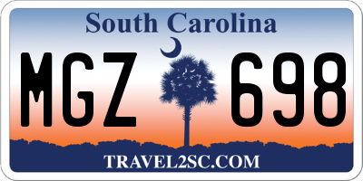 SC license plate MGZ698