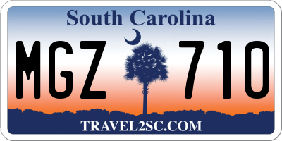 SC license plate MGZ710
