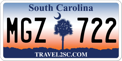 SC license plate MGZ722