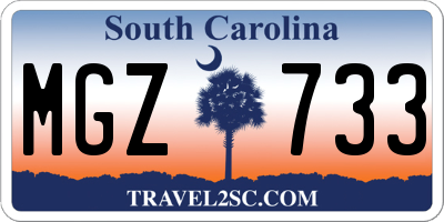 SC license plate MGZ733