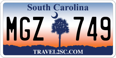 SC license plate MGZ749