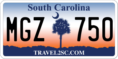 SC license plate MGZ750