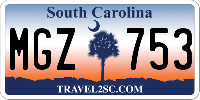 SC license plate MGZ753