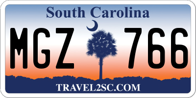 SC license plate MGZ766