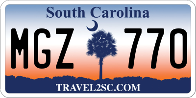 SC license plate MGZ770