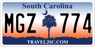 SC license plate MGZ774