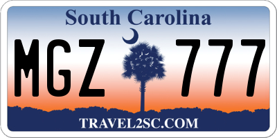 SC license plate MGZ777
