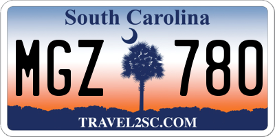 SC license plate MGZ780